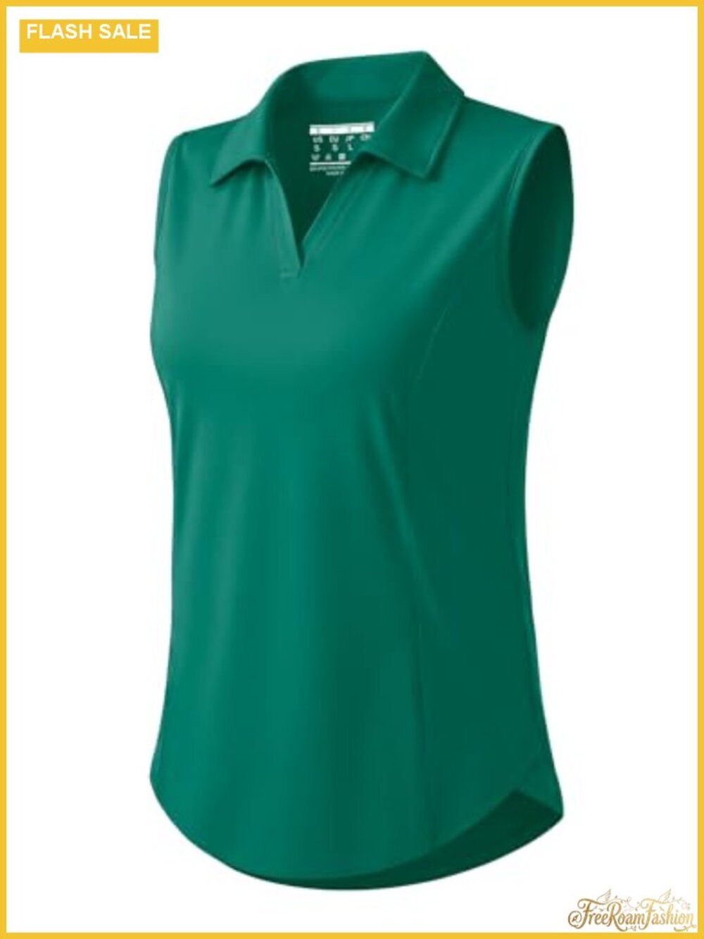 Sleeveless Golf Polo Shirt V-Neck Collared Tank Top UPF 50+ Athletic